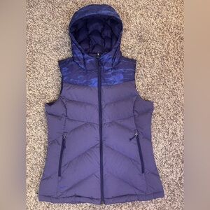 THE NORTH FACE 550 Goose Down Puffer Hooded Vest Purple Women Medium Nuptse